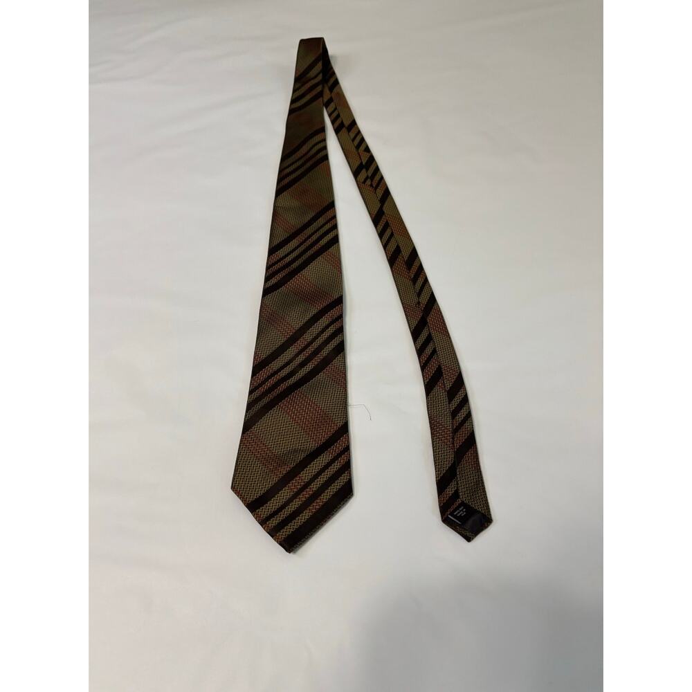 Joseph Abboud brown chevron pattern tie, made in USA